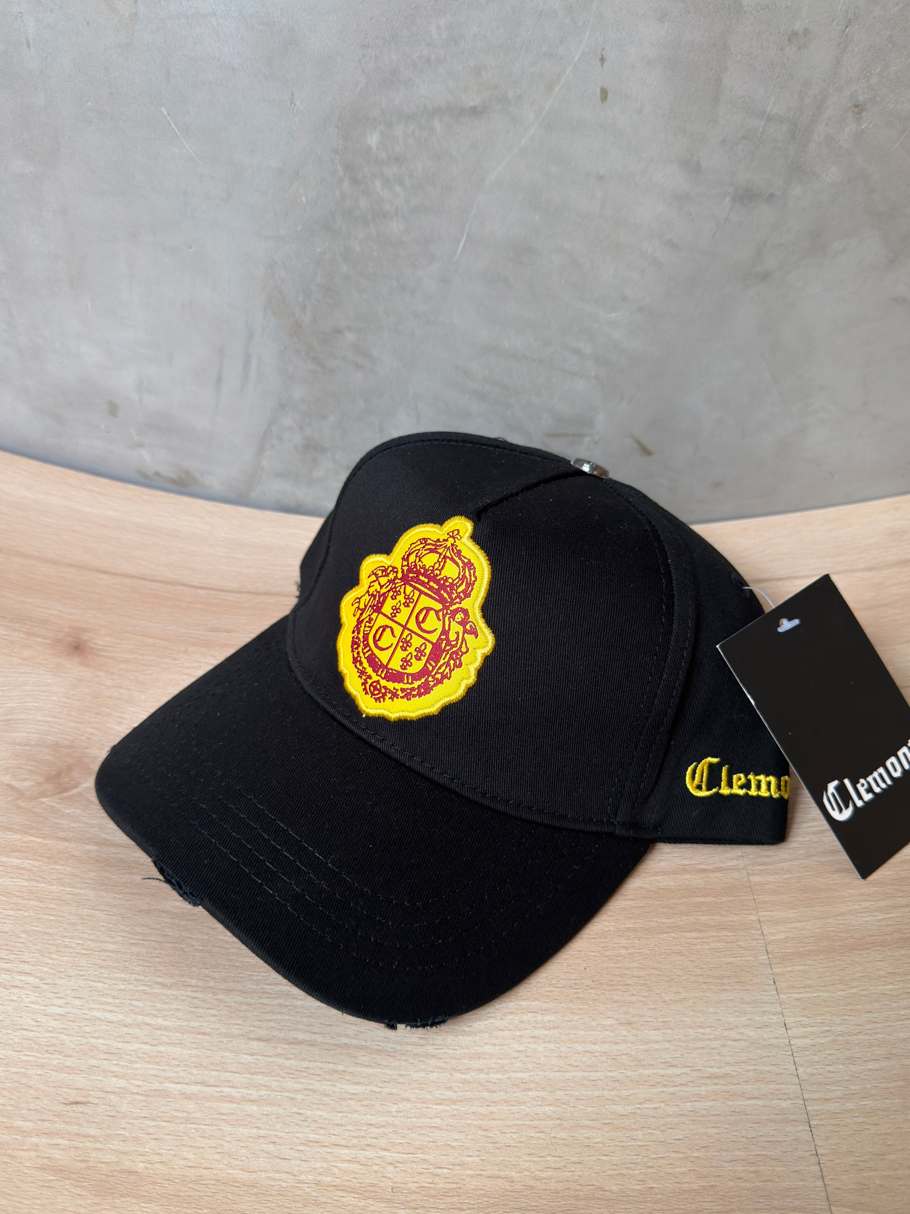 CLEMONT NEGRA LOGO BORDADO AMARILLO