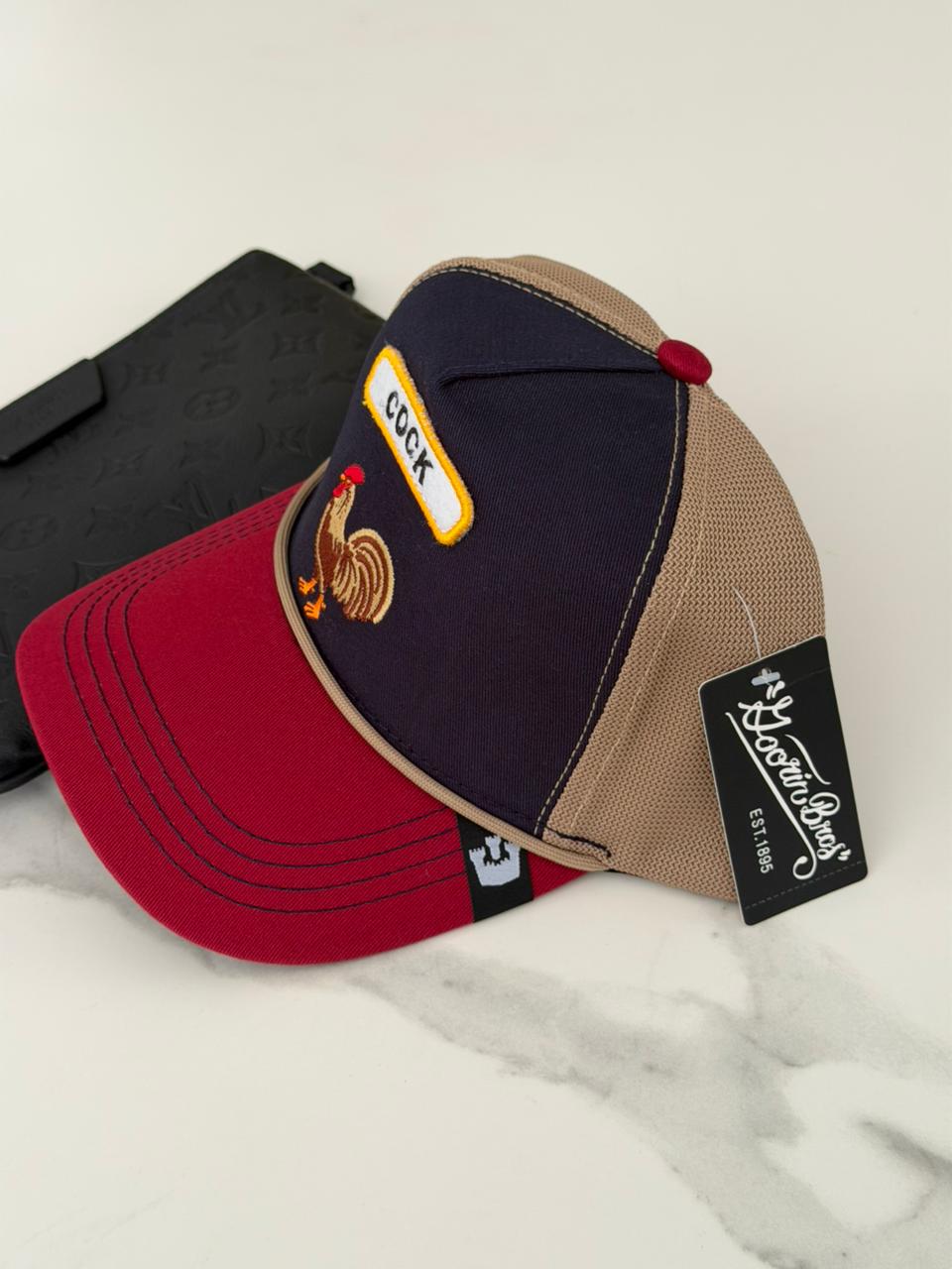 Gorra cock - Roja con azul