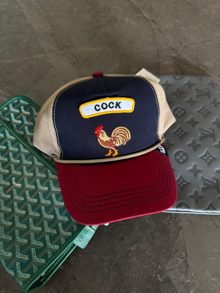 Gorra cock - Roja con azul