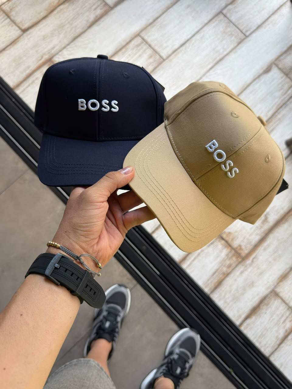 SET X2 BOSS BEIGE-AZUL OSCURO